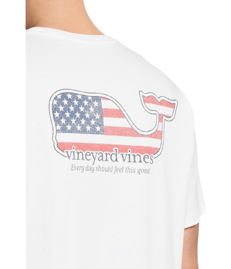 vineyard vines Men's Short Sleeve Vine Americana Whale Pocket T-Shirt, White Cap, X-Large - Image 4